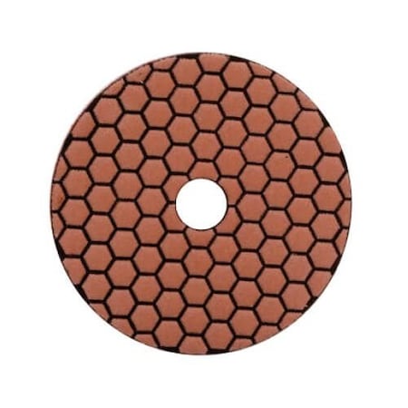 Dry Polishing Pad, Resin Bonded Hook And Loop Backed, 4 Pad Diameter, 3000 Grit